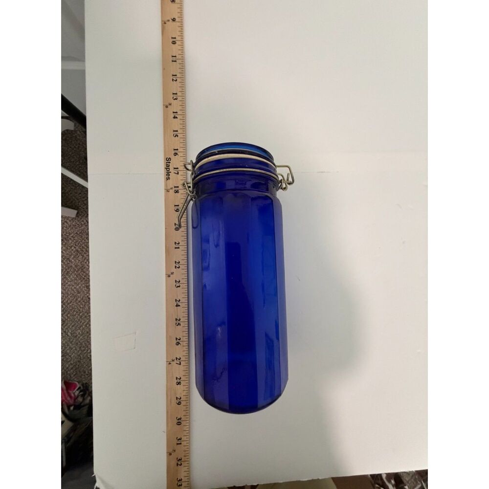 12" cobalt blue canister